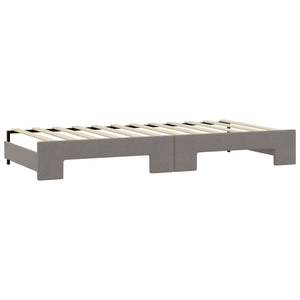 vidaXL Extendable Daybed with Drawers Taupe 100x200 cm Fabric