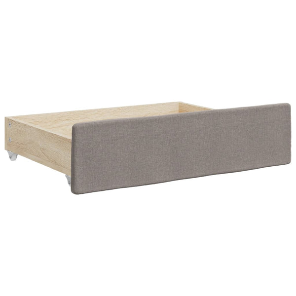vidaXL Extendable Daybed with Drawers Taupe 100x200 cm Fabric