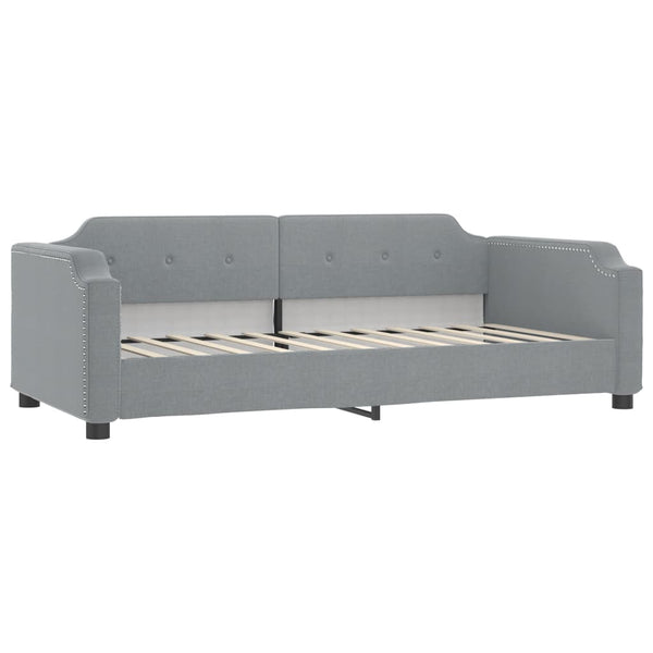 vidaXL Extendable Day Bed with Drawers Light Grey 90x190 cm Fabric