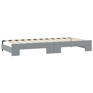 vidaXL Extendable Day Bed with Drawers Light Grey 90x190 cm Fabric