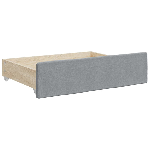 vidaXL Extendable Day Bed with Drawers Light Grey 90x190 cm Fabric