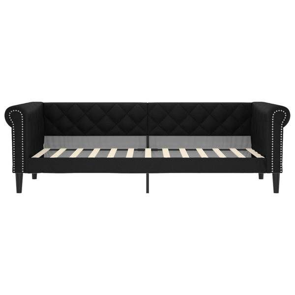 vidaXL Day Bed with Mattress Black 90x200 cm Faux Leather