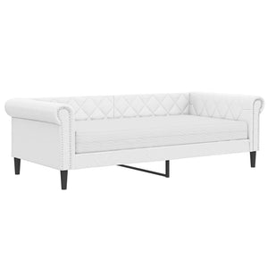 vidaXL Day Bed with Mattress White 90x200 cm Artificial Leather