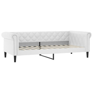 vidaXL Day Bed with Mattress White 90x200 cm Artificial Leather