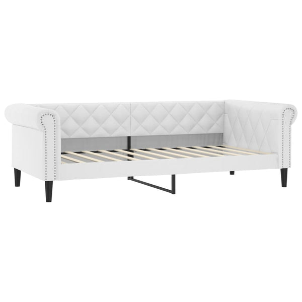 vidaXL Day Bed with Mattress White 90x200 cm Artificial Leather