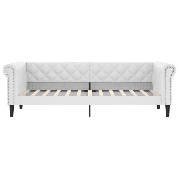 vidaXL Day Bed with Mattress White 90x200 cm Artificial Leather