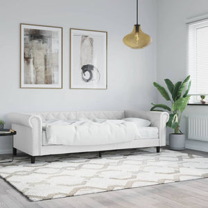 vidaXL Day Bed with Mattress White 90x200 cm Artificial Leather