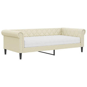 vidaXL Day Bed with Mattress Cream 90x200 cm Artificial Leather