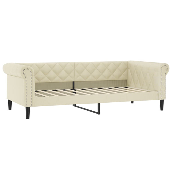 vidaXL Day Bed with Mattress Cream 90x200 cm Artificial Leather