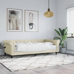 vidaXL Day Bed with Mattress Cream 90x200 cm Artificial Leather