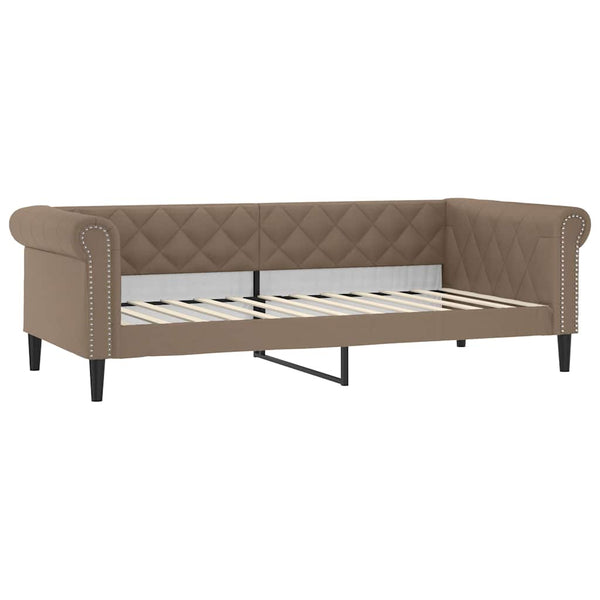 vidaXL Day Bed with Mattress Cappuccino 90x200 cm Faux Leather