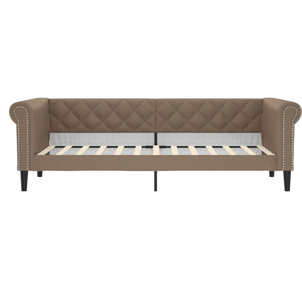 vidaXL Day Bed with Mattress Cappuccino 90x200 cm Faux Leather