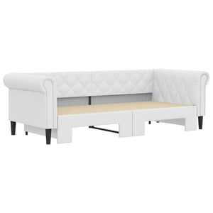 vidaXL Extendable Day Bed White 90x200 cm Faux Leather