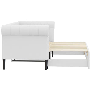 vidaXL Extendable Day Bed White 90x200 cm Faux Leather