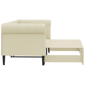 vidaXL Extendable Day Bed Cream 90x200 cm Faux Leather