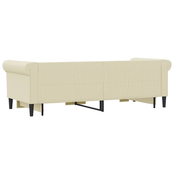 vidaXL Extendable Day Bed Cream 90x200 cm Faux Leather