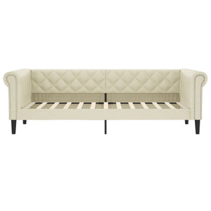 vidaXL Extendable Day Bed Cream 90x200 cm Faux Leather