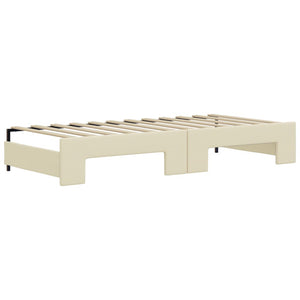 vidaXL Extendable Day Bed Cream 90x200 cm Faux Leather