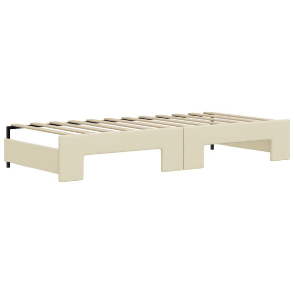 vidaXL Extendable Day Bed Cream 90x200 cm Faux Leather
