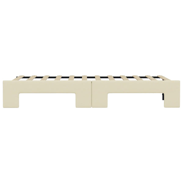 vidaXL Extendable Day Bed Cream 90x200 cm Faux Leather