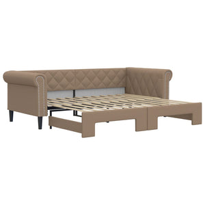vidaXL Day Bed Pull-Out Cappuccino 90x200 cm Faux Leather