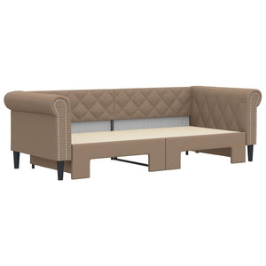 vidaXL Day Bed Pull-Out Cappuccino 90x200 cm Faux Leather