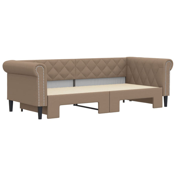 vidaXL Day Bed Pull-Out Cappuccino 90x200 cm Faux Leather