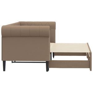 vidaXL Day Bed Pull-Out Cappuccino 90x200 cm Faux Leather