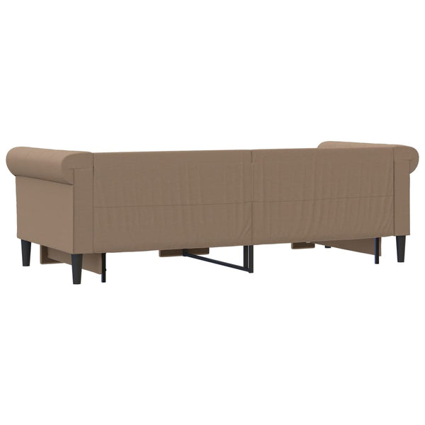 vidaXL Day Bed Pull-Out Cappuccino 90x200 cm Faux Leather