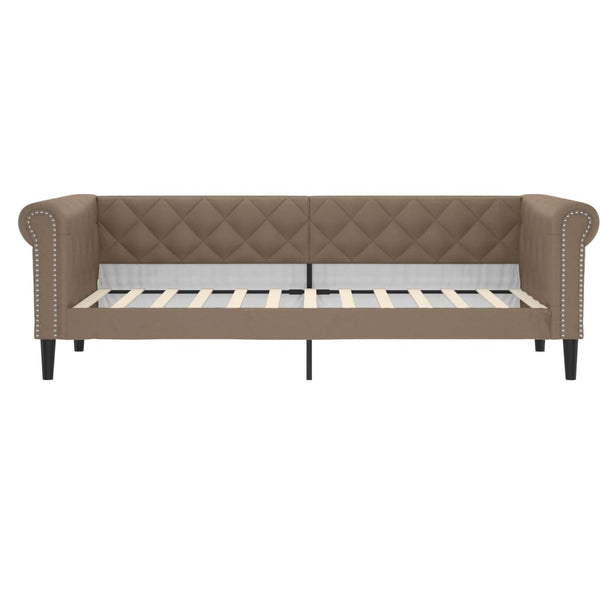 vidaXL Day Bed Pull-Out Cappuccino 90x200 cm Faux Leather