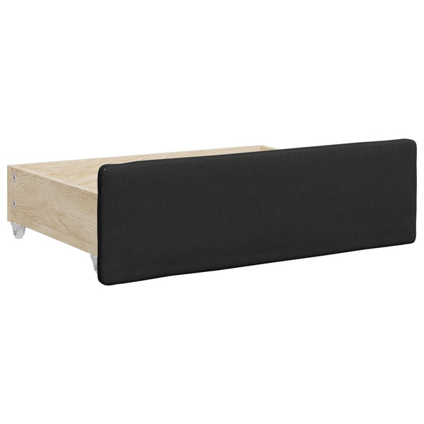 vidaXL Extendable Day Bed with Drawers Black 90x200cm Faux Leather
