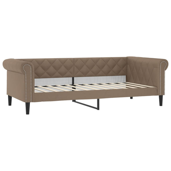 vidaXL Extendable Day Bed with Drawers Brown 90x200 cm Faux Leather