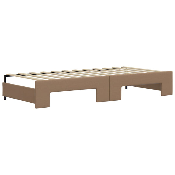 vidaXL Extendable Day Bed with Drawers Brown 90x200 cm Faux Leather