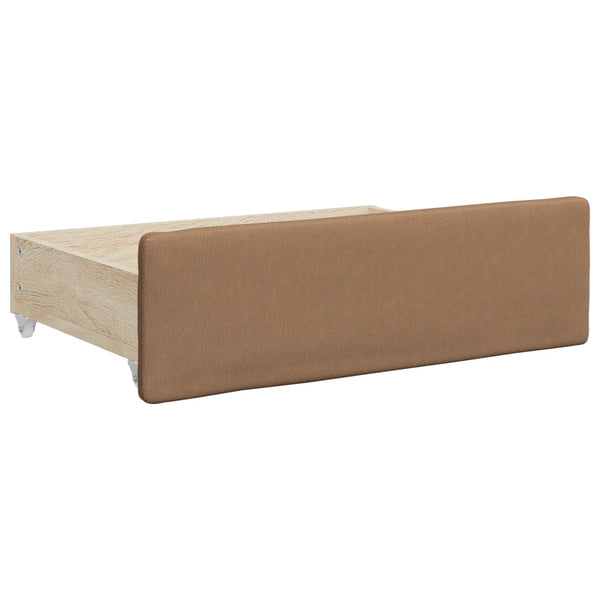 vidaXL Extendable Day Bed with Drawers Brown 90x200 cm Faux Leather