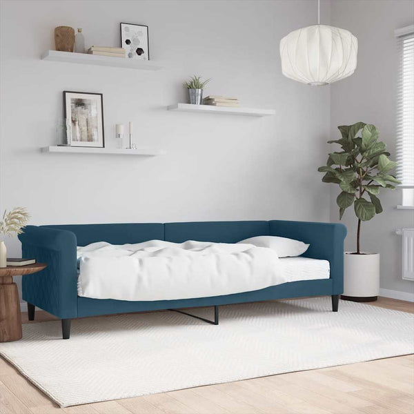 vidaXL Day Bed with Mattress Blue 80x200 cm Velvet