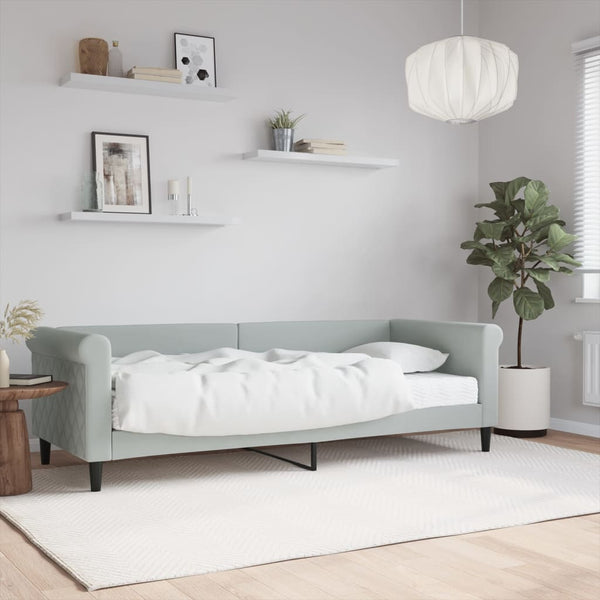 vidaXL Day Bed with Mattress Light Grey 80x200 cm Velvet