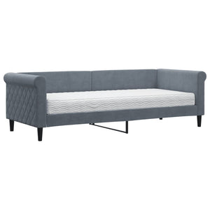 vidaXL Day Bed with Mattress Dark Gray 80x200 cm Velvet