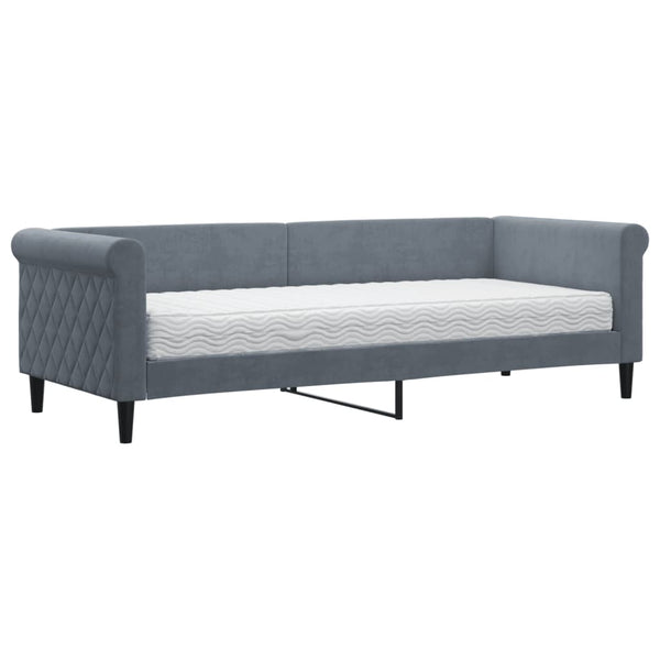 vidaXL Day Bed with Mattress Dark Gray 80x200 cm Velvet