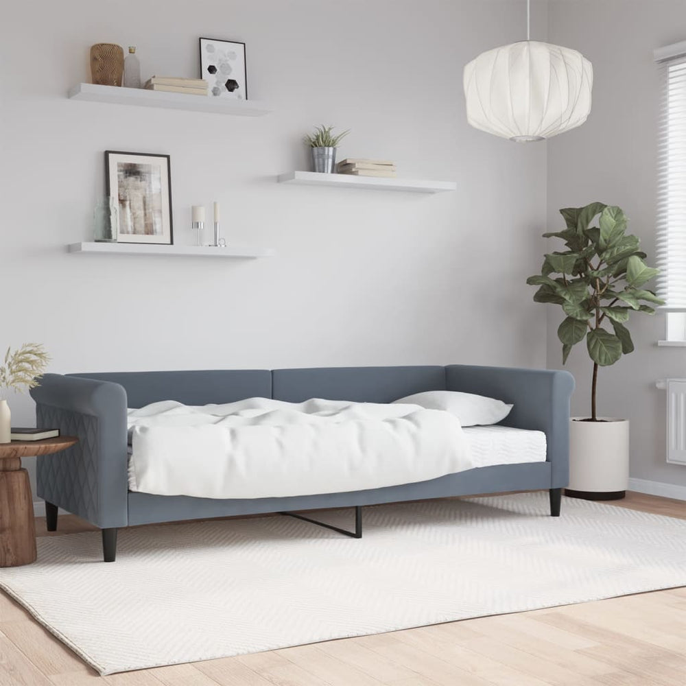 vidaXL Day Bed with Mattress Dark Gray 80x200 cm Velvet