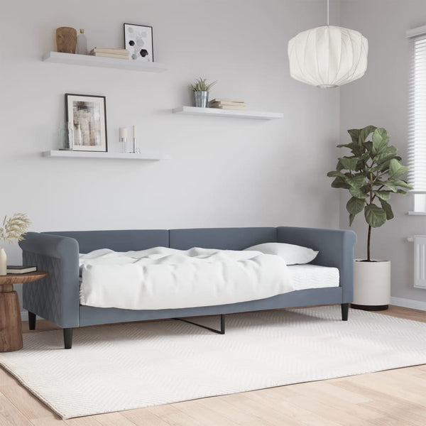 vidaXL Day Bed with Mattress Dark Gray 80x200 cm Velvet