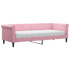 vidaXL Day Bed with Mattress Pink 80x200 cm Velvet
