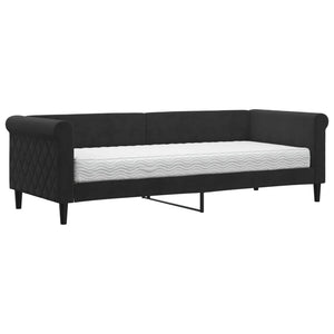vidaXL Day Bed with Mattress Black 80x200 cm Velvet