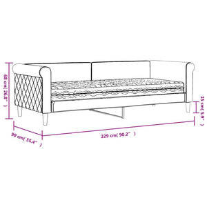 vidaXL Day Bed with Mattress Black 80x200 cm Velvet