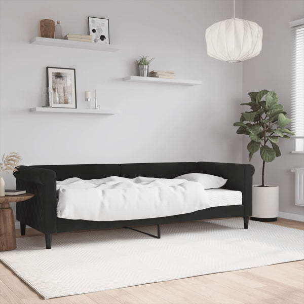vidaXL Day Bed with Mattress Black 80x200 cm Velvet