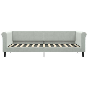 vidaXL Day Bed with Mattress Light Grey 90x200 cm Velvet