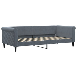 vidaXL Day Bed with Mattress Dark Gray 90x200 cm Velvet