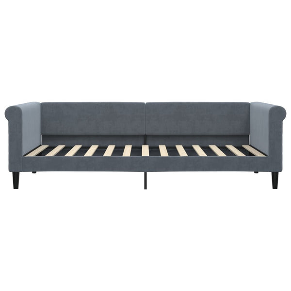 vidaXL Day Bed with Mattress Dark Gray 90x200 cm Velvet