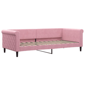 vidaXL Day Bed with Mattress Pink 90x200 cm Velvet