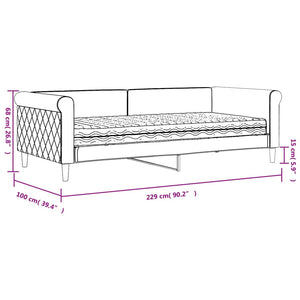 vidaXL Day Bed with Mattress Pink 90x200 cm Velvet