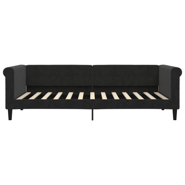 vidaXL Day Bed with Mattress Black 90x200 cm Velvet